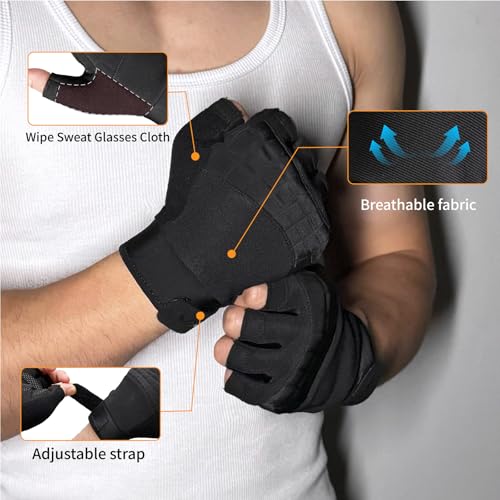 VWX Anti-Slip Gel Palm Workout Gloves for Men and Women - with Sweat-Wicking Fabric for Gym,Weight Lifting, Cycling, Weigh...
