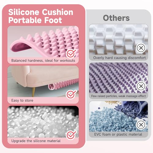 Foot Massage Acupressure Mat, Portable Silicone Reflexology Pad, Moderate Hardness Pressure Point Mat, Anti-Fatigue Mat, C...