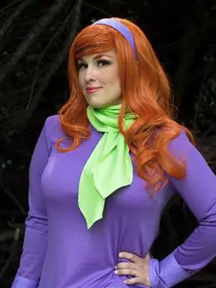 GNIMEGIL Stunning Long Straight Synthetic Wigs for Women in Copper Color Orange Wig with Bangs - Ideal for Style Seekers