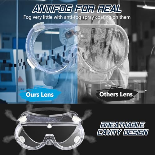 VOOVAO Anti-fog Safety Goggles,Adjustable Chemistry Lab Goggles