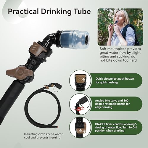 MARCHWAY 2L/2.5L/3L TPU Hydration Bladder, Ultra Durable Water Reservoir Bag with Insulated Tube for Hydration Pack for Cy...