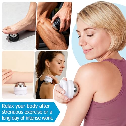 Anglechic 2 Pack Massage Ice Ball Massage Cryo Balls for Muscle Soreness Relief Handheld Therapy and Relax Tool for Planta...