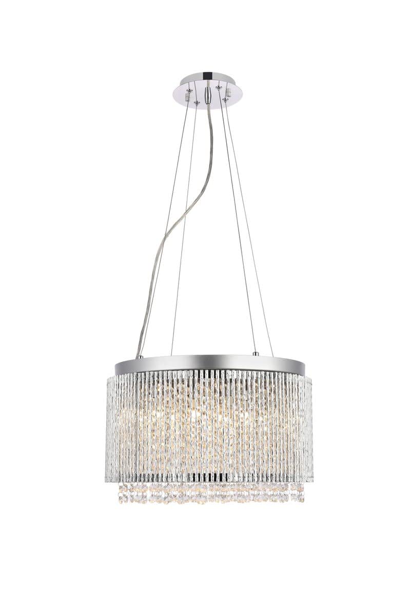 Elegant Lighting Influx Ten Light Pendant - Silver, Model V2092D16C/Rc