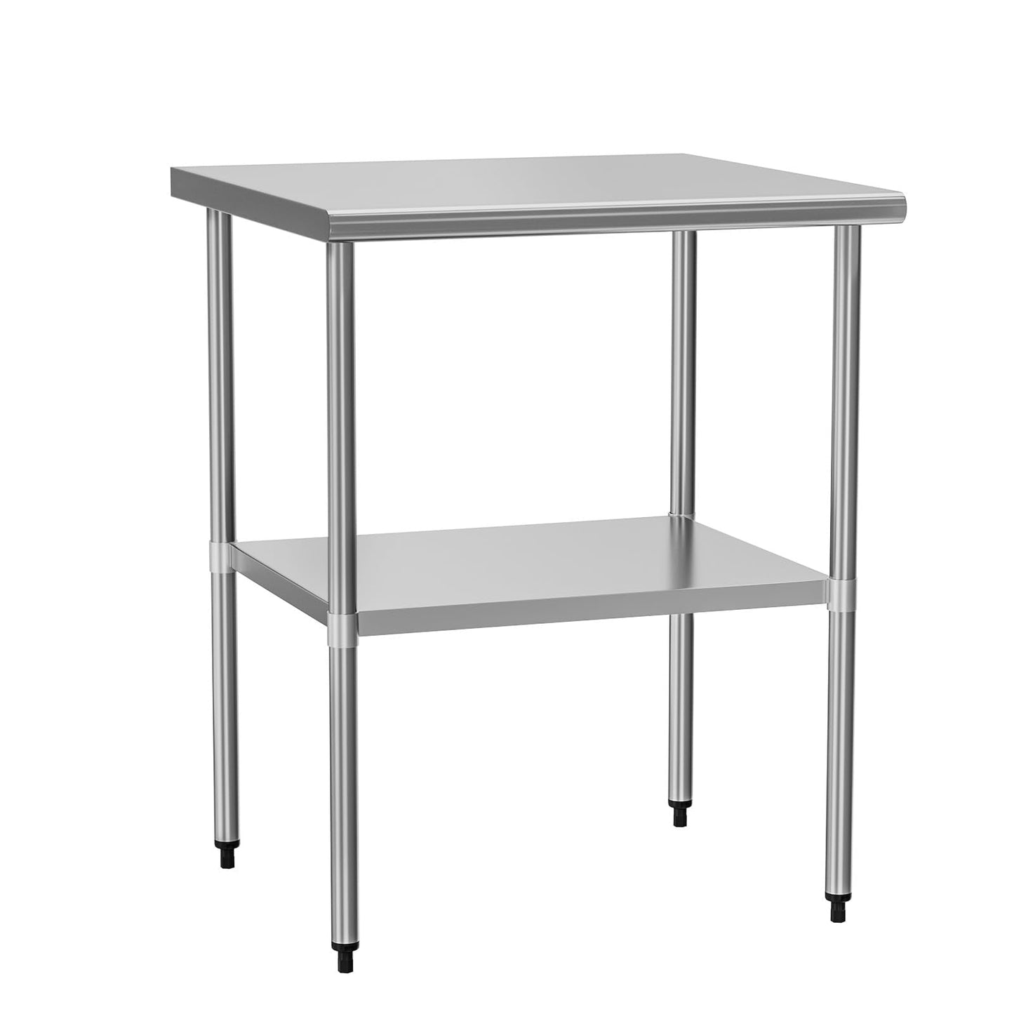 HOCCOT Stainless Steel Table for Prep & Work 30" X 30" inches with Adjustable Undershelf, Commercial Workstations, Utility Table in Kitchen Garage Outdoor BBQ