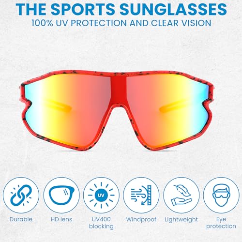 Kids Sports Sunglasses Youth Baseball UV400 Sport Frame Shades Boys Girls