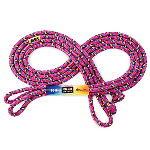 Just Jump It 16' Foot Single Jump Rope for Kids Women and Men - Active Outdoor Youth Fitness Excersing Equipment - Double ...