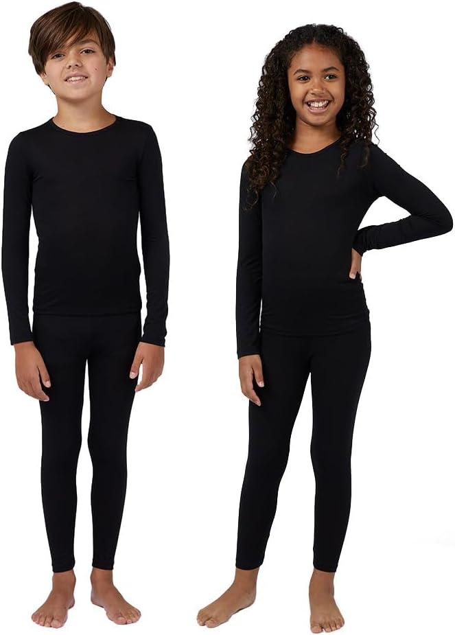 32 Degrees Heat Kids Lightweight Thermal Set – Warm Base Layer Top & Bottom for Cold Weather