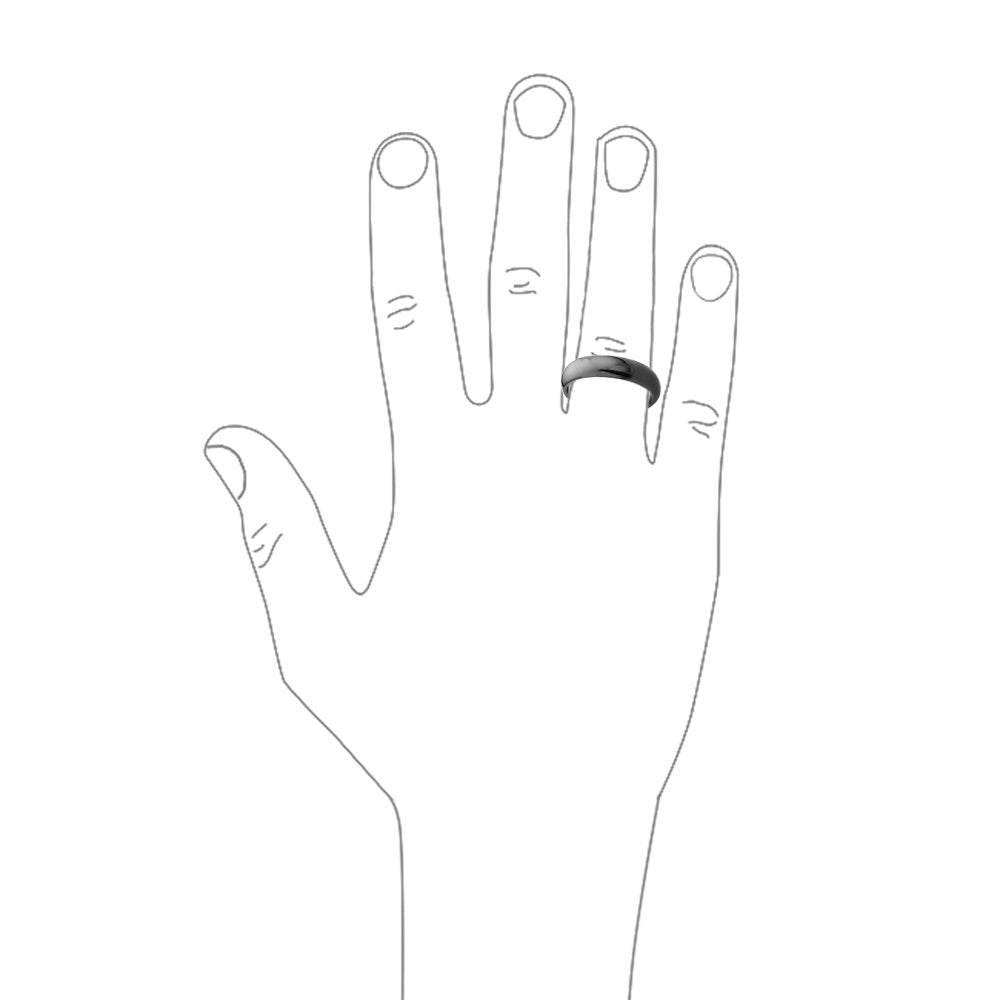Halloween Jewelry Black Tungsten Dome Wedding Band Ring 6mm,Black,9