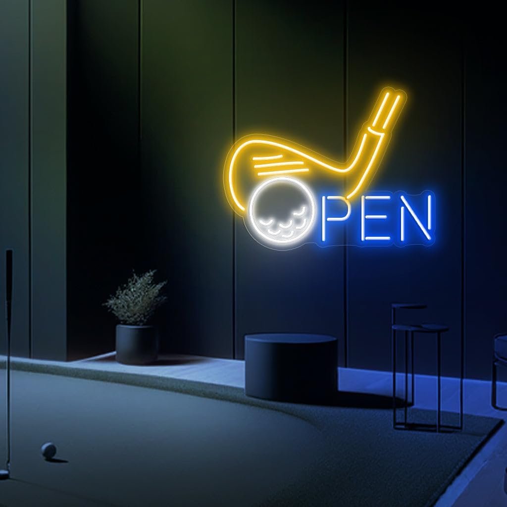 Golf Neon Sign (SUPER LARGE - 40x30'') Golf Open Led Sign Golf Led Light Personalized Golf Golf Wall Art Custom Golf Neon Sign Golf Wall Decors Golf Open Gifts (40x30")
