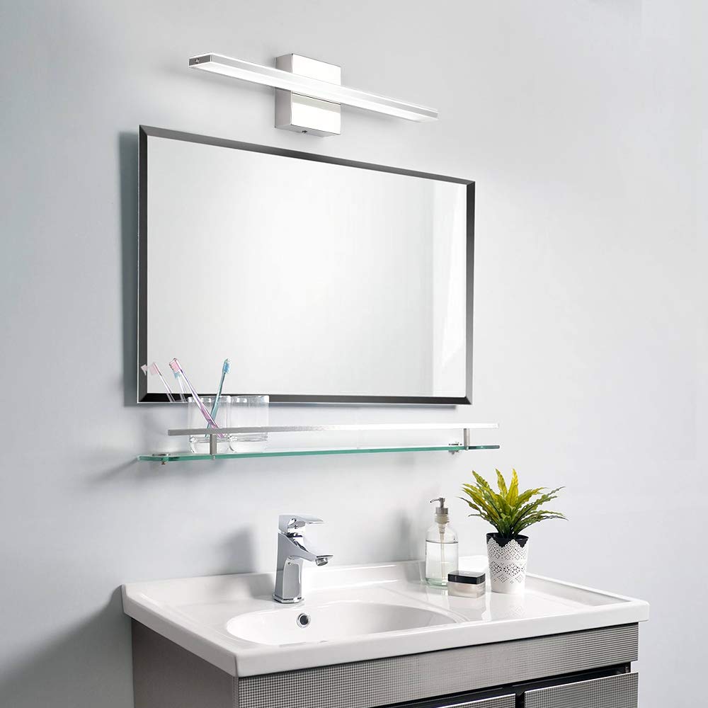 Brivolart Led Vanity Light Bar, 20 Inch Chrome Bathroom Fixture, 12W Acrylic Over Mirror Lighting, Model 6420