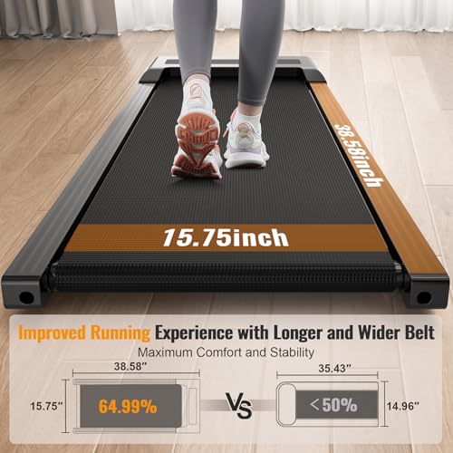 HiFast Walking Pad, 2.5HP Under Desk Treadmill for Home Office, 300 Lbs Capacity Portable Treadmills with Remote Control &...
