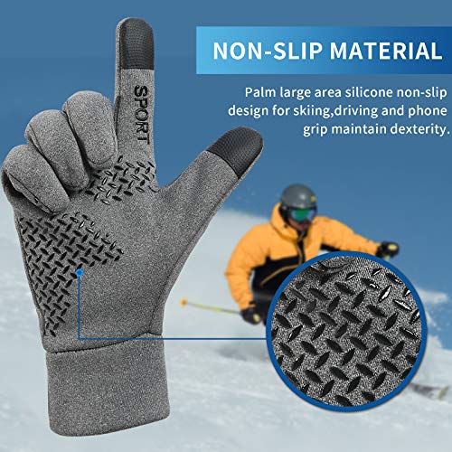Lorpect Winter Gloves for Men Women Touch Screen Gloves Cold Weather Warm Driving Running Gloves