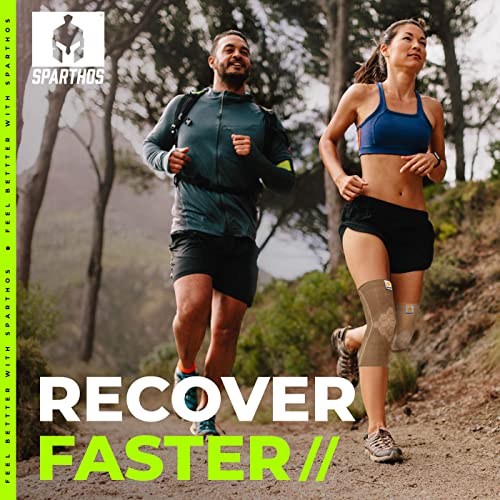 Sparthos Knee Compression Sleeves by (Pair) – Joint Protection and Support for Running, Sports, Knee Pain Relief – Knee Br...