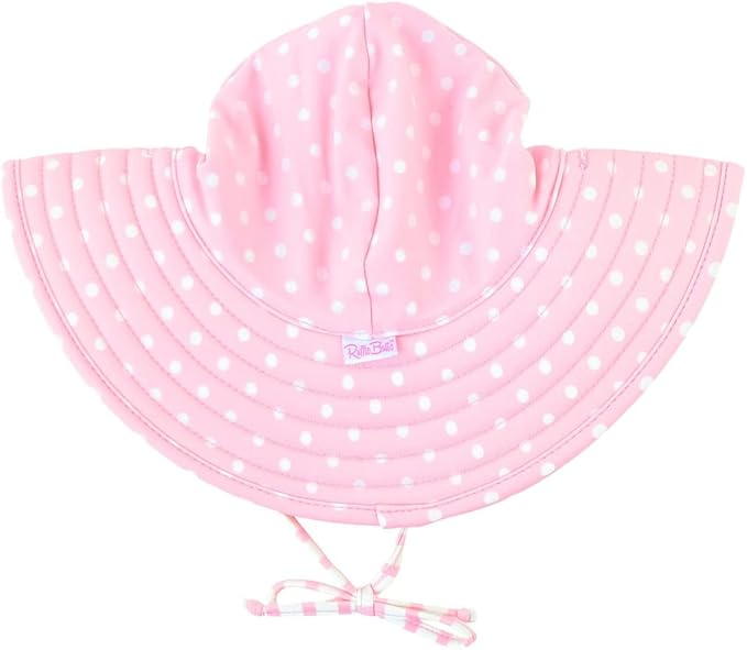 RuffleButts® Baby/Toddler Girls UPF 50+ Sun Protective Wide Brim Swimwear Sun Hat