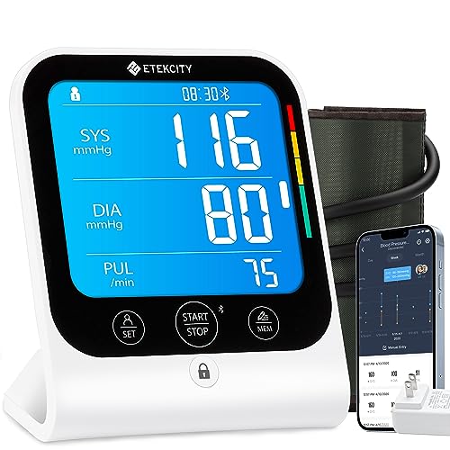 Etekcity Bluetooth Blood Pressure Monitor, FSA-HSA Eligible, Smart Upper Arm Automatic BP Machine with App, Wide Cuff 8....