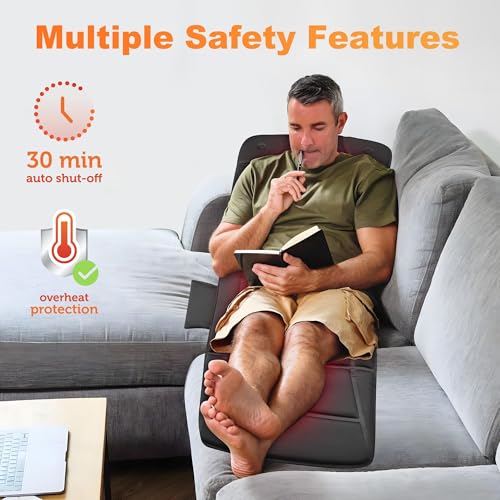 CILI Massage Mat Full Body,Massager Chair Pad,10 Vibration Motors & 5 Massage Modes,Back Massager for Bed,Massage Mattress...