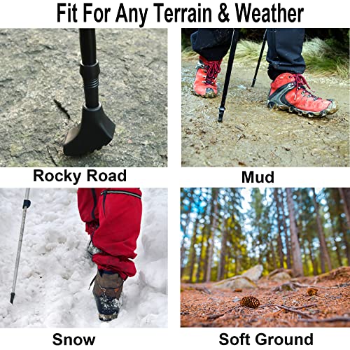 Trekking Poles Tips Set - Pack of 6 to 8 Replacement Rubber Trek Cane Tips Protectors Fit Most Walking Hiking Sticks - 11 ...