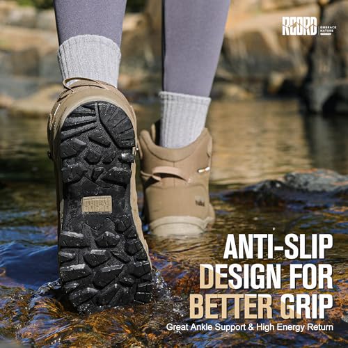 R CORD Hiking Boots Women Waterproof Non-Slip Womens Hiking Shoes Comfortable Outdoor Womens Hiking Boots Walking Boots Hi...