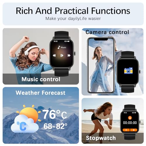 Smart Watch for Women Men Fitness: Make Answer Call Digital Mens Watches Waterproof Running Smartwatch for Android Phone i...