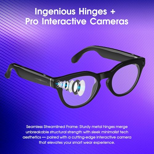 padom AI Smart Glasses with Camera 4K, 1080p HD Video Recording Glasses, 8MP Bluetooth Sunglasses for Men & Women, Al-Powe...