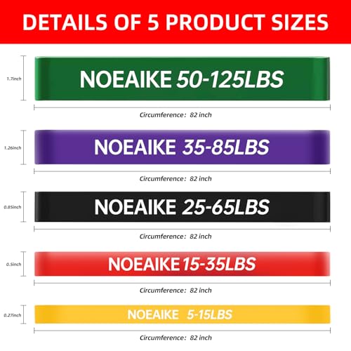 NOEAIKE Resistance Bands,Long Exercise Bands for Men & Women Home Gym - Premium Training Bands Perfect for Pull Ups, Stret...