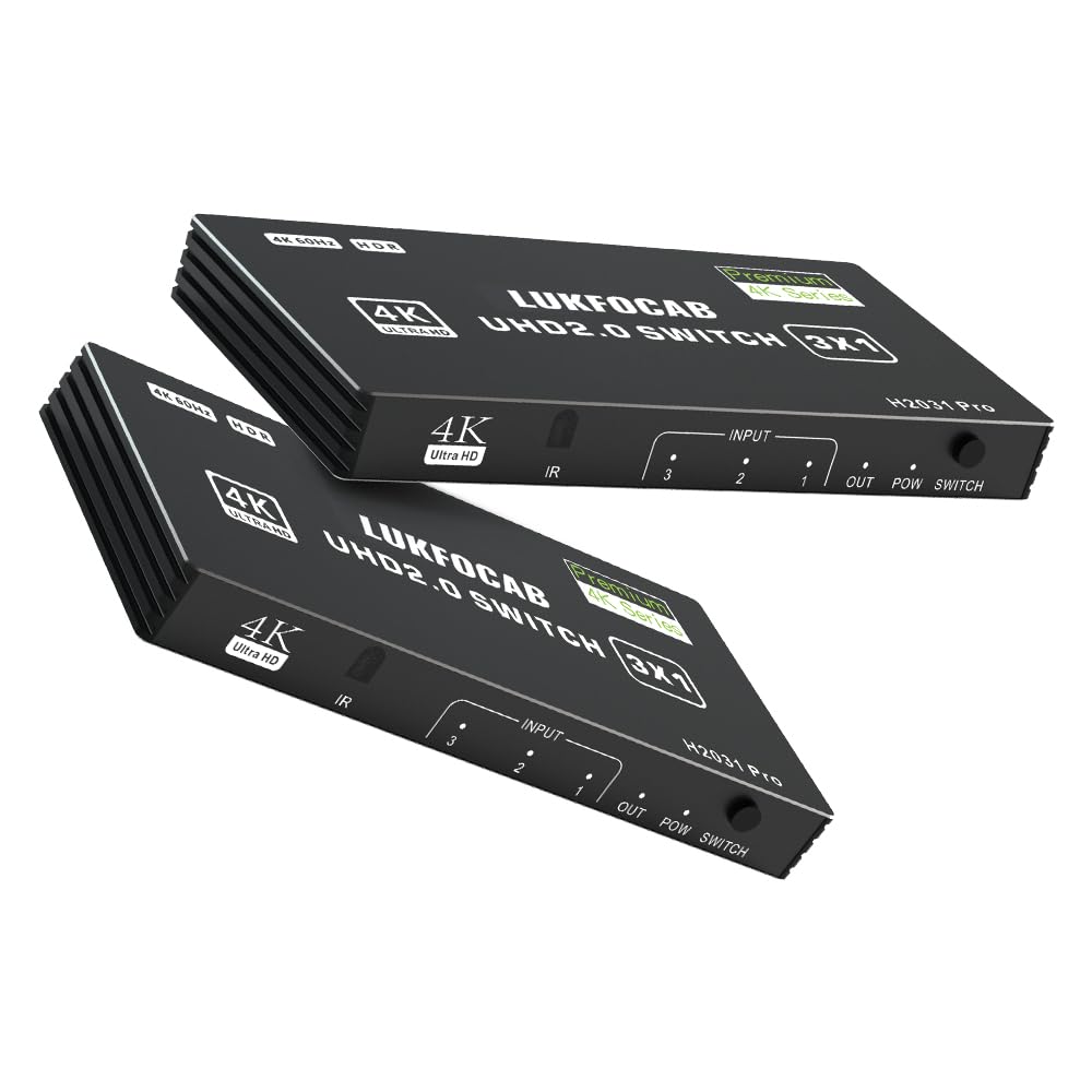 Hdmi 2.0 Switch 3 In 1 Out 4K 60Hz, 3 Port Hdmi Selector Box With Ir Remote Control, Support Uhd Hdcp 2.2 Hdr10 3D 18Gbps, Auto