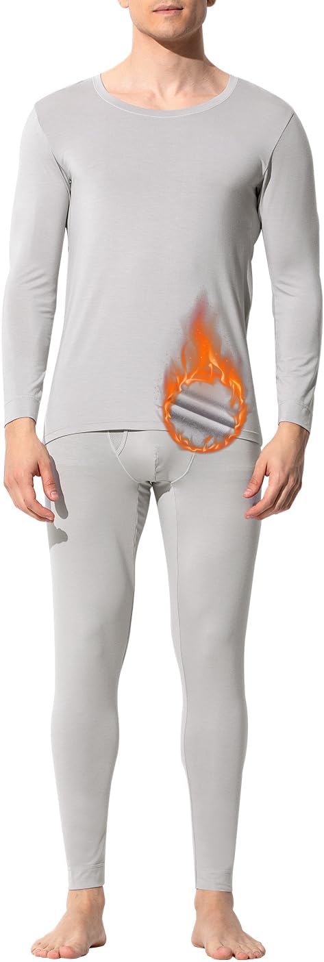 Arjen Kroos Thermal Underwear for Men Long Sleeve, Modal Thermal Base Layer & Winter Underwear Set, Thermal Wear for Men