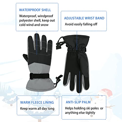 American Trends Kids Waterproof Winter Gloves Warm Snow Gloves Boys Girls Ski Gloves Toddler Mittens Windproof