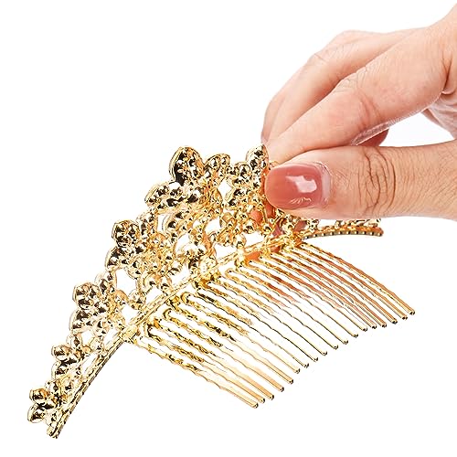 Lyellfe 6 Pack Tiara Crown, Crystal Rhinestone Headbands with Comb, Gold Tiaras and Crowns Hair Accessories for Birthday P...