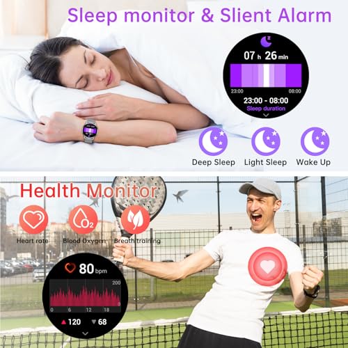 Smart Watch for Men Women Fitness: Waterproof Make/Answer Call Smart Watches for Men Digital Mens Watches Running Step Tra...