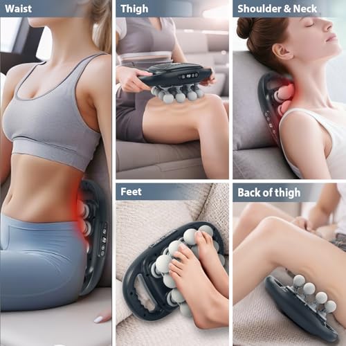 grnpeak 16 Head Massage Gun, Deep Tissue Percussion Massager with 9 Intensity Levels for Neck, Back, Shoulders, Legs Pain ...