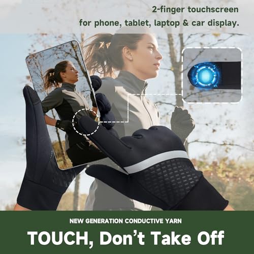 Rioomui Lightweight Winter Gloves for Cold Weather, Warm Glove Liners for Men and Women, Touch Screen Breathable