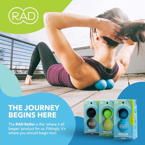 RAD Original Peanut Massage Ball – Medium Density Yoga Deep Tissue Roller Ball – Myofascial Release for Back, Neck, Feet, ...