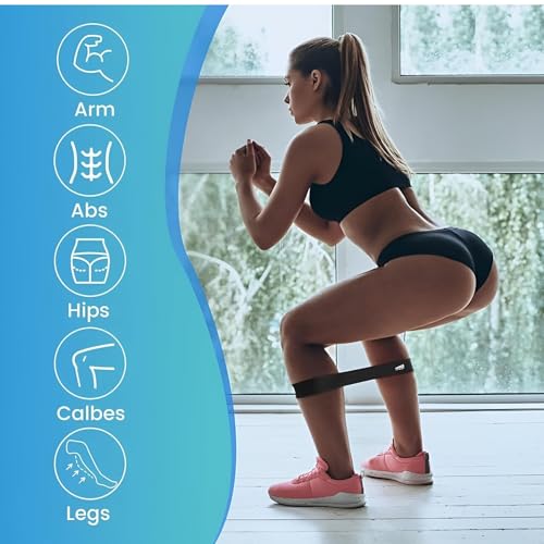 Resistance Loop Exercise Bands Set of 5 with Carry Bag and Workout Guide for Home Fitness Yoga Stretching Physical Therap...
