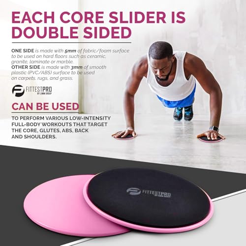 Limm Core Sliders for Working Out - Exercise Sliders Fitness, Stability, Ab, Legs & Full Body (Set of 2) - Bonus Carry Bag...