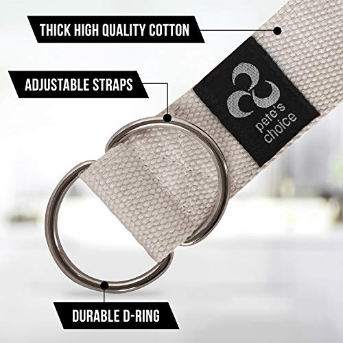 2-PACK or 5-PACK Yoga Exercise Adjustable Straps 8Ft | BONUS eBook | with Durable D-Ring For Pilates & Gym Workouts | Hold...