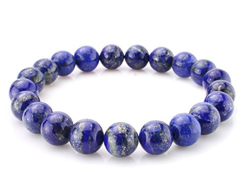Adabele 1pc Real Natural Blue Lapis Lazuli Gemstone Beaded Bracelet 8 inch Stretch Chakra Healing Crystal Stone Jewelry Women Mo