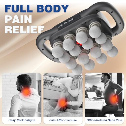 JoyCub Massage Gun Deep Tissue - 16 Heads, 9 Levels, 22800 RPM, Full Body Muscle Massager for Pain Relief - High-Speed Per...