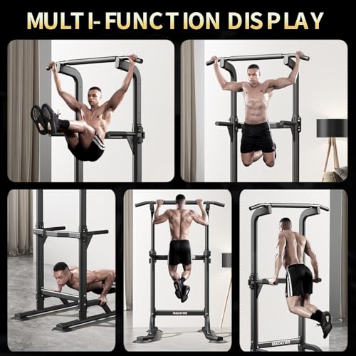 DONIUZ Power Tower Pull Up Bar and Dip Station, Multi-Function Home Gym, Strength Training Fitness Equipment, Height Adjus...