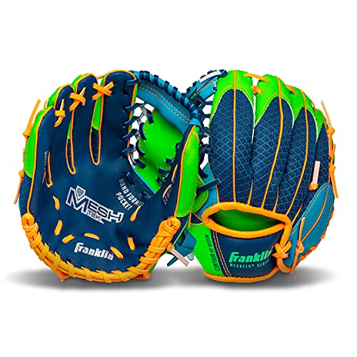 Franklin Sports Kids Baseball Glove + Foam Ball Sets - Meshtek Youth Teeball Gloves for Kids + Toddlers - Left + Right Han...