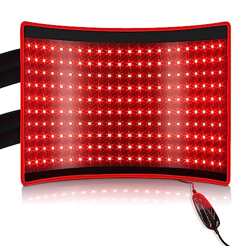 BestQool Red Light Therapy for Body, Dual Chip 660nm 850nm Red Near Infrared Light with Timer, Large Pads Belt Wearable Wr...