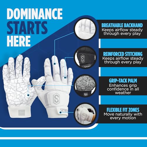 Sports Unlimited Max Clash Lineman Adult/Youth Padded Football Gloves, Lineman Football Gloves, Men's and Boys Offensive/D...