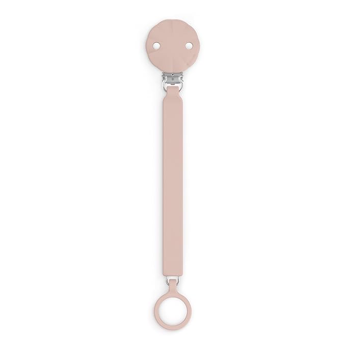 Suavinex Wonder Silicone Baby Pacifier Clip, Spain's #1 Baby Bottle and Pacifier Brand, Paci Clips for Babies, Essentials, Pale Mauve