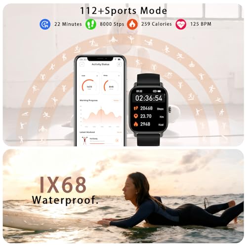 Smart Watch for Women Men Fitness: Make Answer Call Digital Mens Watches Waterproof Running Smartwatch for Android Phone i...