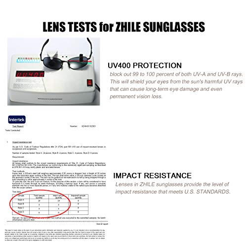 ZHILE Polarized Sunglasses Small Size Rectangular Metal Frame for Men and Women UV400 Protection
