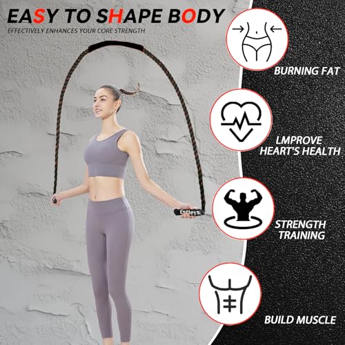 5lb Weighted Jump Rope for Men and Women, Adult Heavy Skipping Rope, Heavy Jump Ropes for Home Workout, Weight Loss, Shapi...