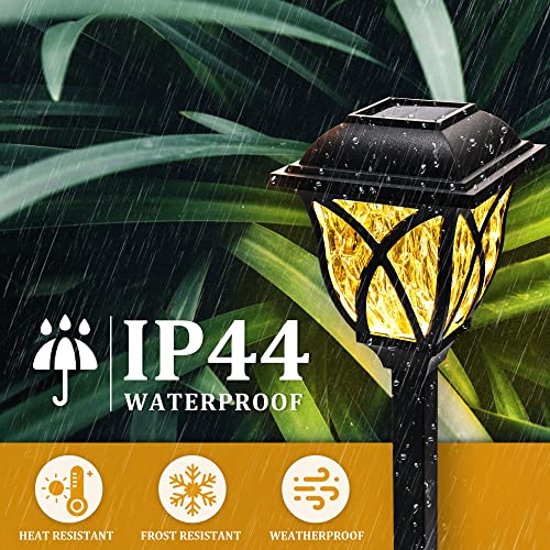 GIGALUMI Solar Lights Outdoor Waterproof, 6 Pack LED Solar Garden Lights, Outdoor Decorations, Garden Decor for Yard, Pati...