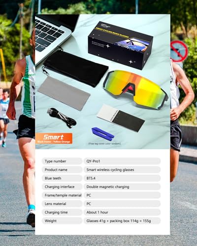 Smart Glasses, Polarized Bluetooth Sunglasses, Built-in Mic & Speakers, UV Protection Audio, Sport Sunglass