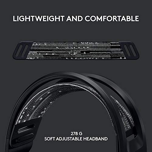 Logitech G733 Lightspeed Wireless Gaming Headset, Suspension Headband, Lightsync RGB, Blue VO!CE Mic, PRO-G Audio – Black,...