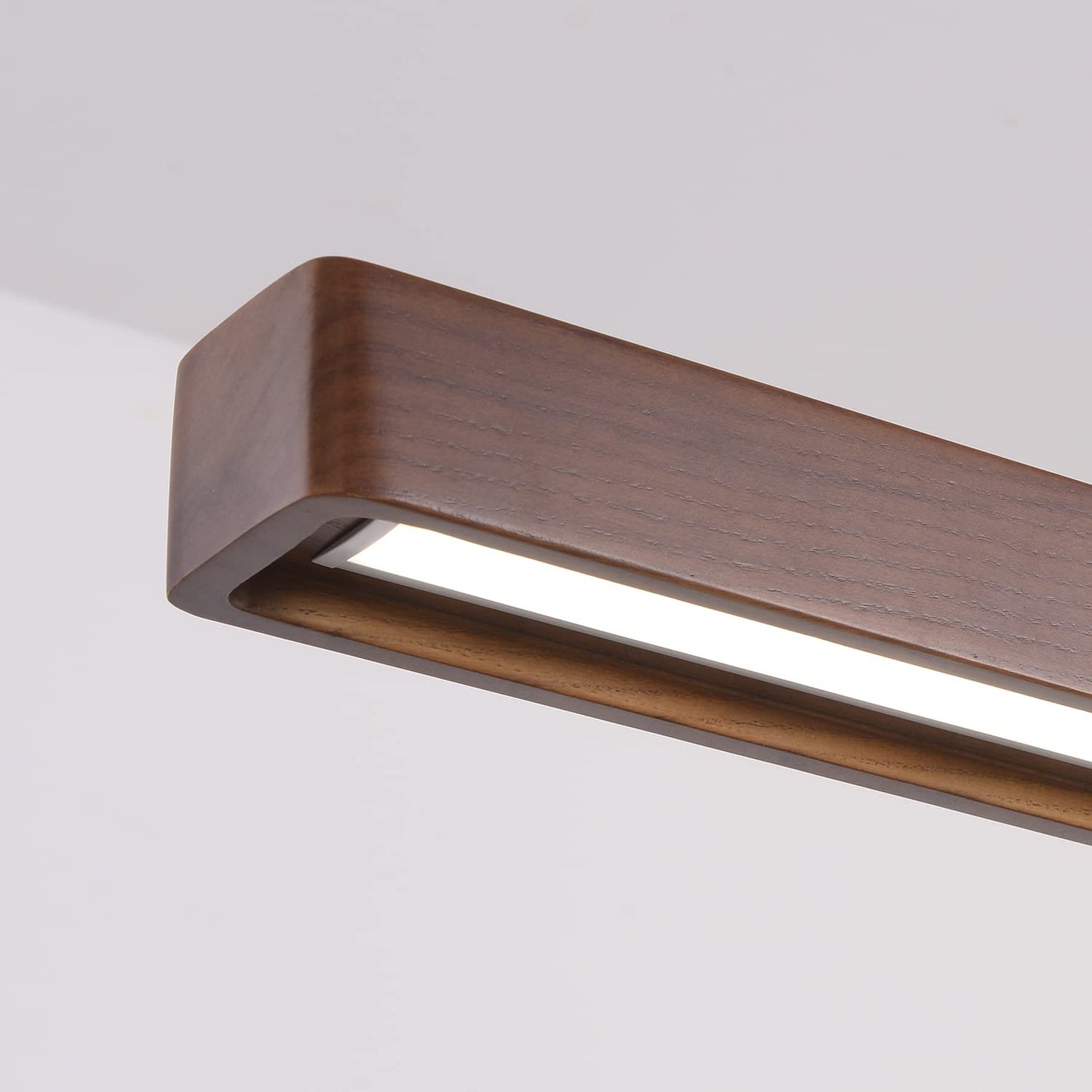 Yisdesign 39 Wood Linear Pendant Light Fixturedimmable Led Kitchen Island Lighting With Remote  Adjustable Hanging Chandelier For Dining Room Bar Pool Table 36W Modern Farmhouse Fixture Walnut Color
